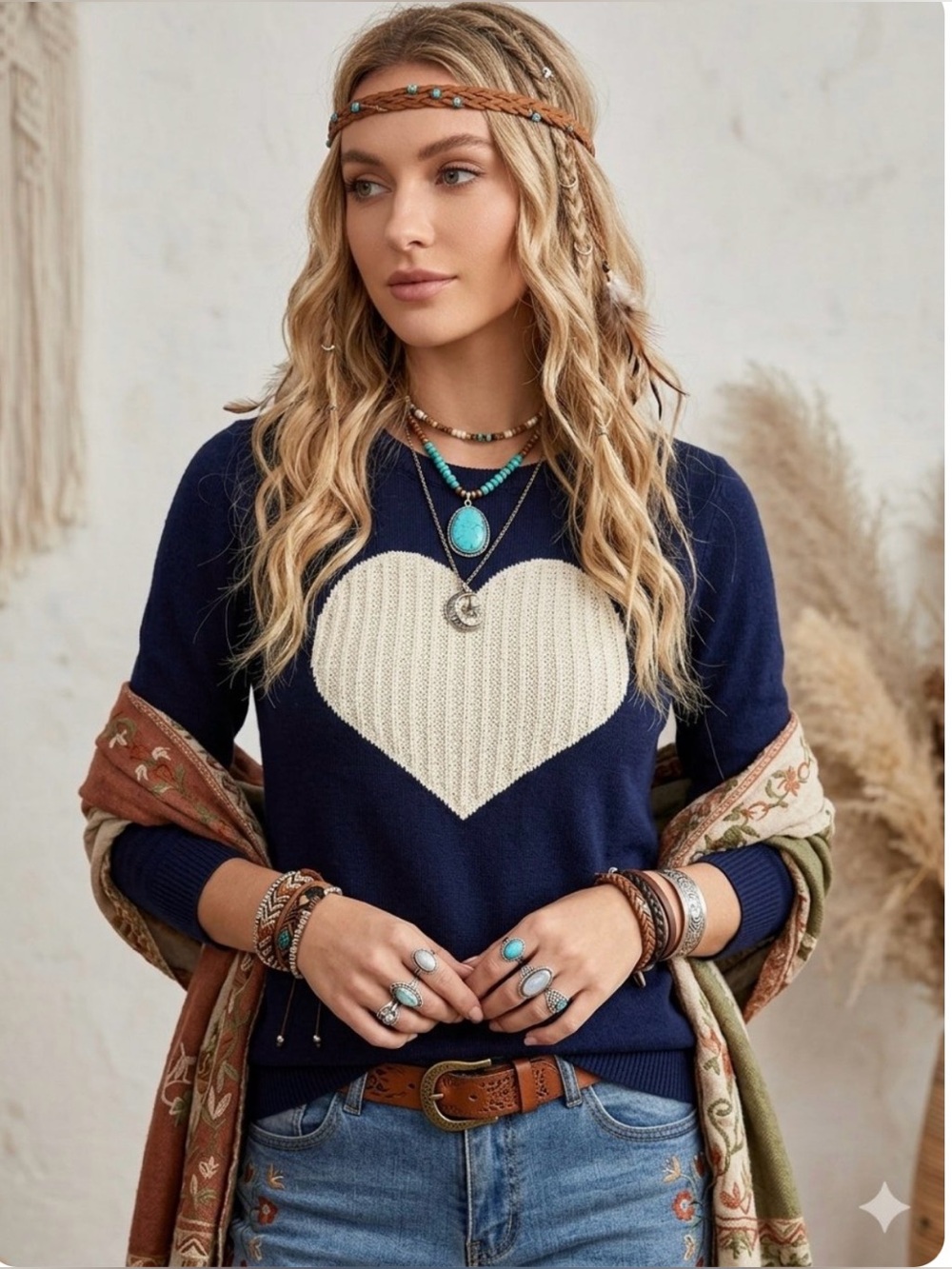Heart Crewneck Sweater Small